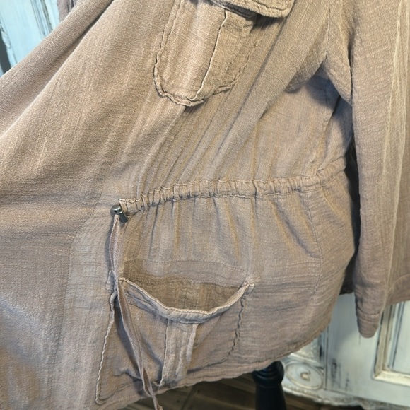 Torrid Cotton Blend Lightweight Spring Jacket Lagan Safari Beach Size 3 - Picture 6 of 10